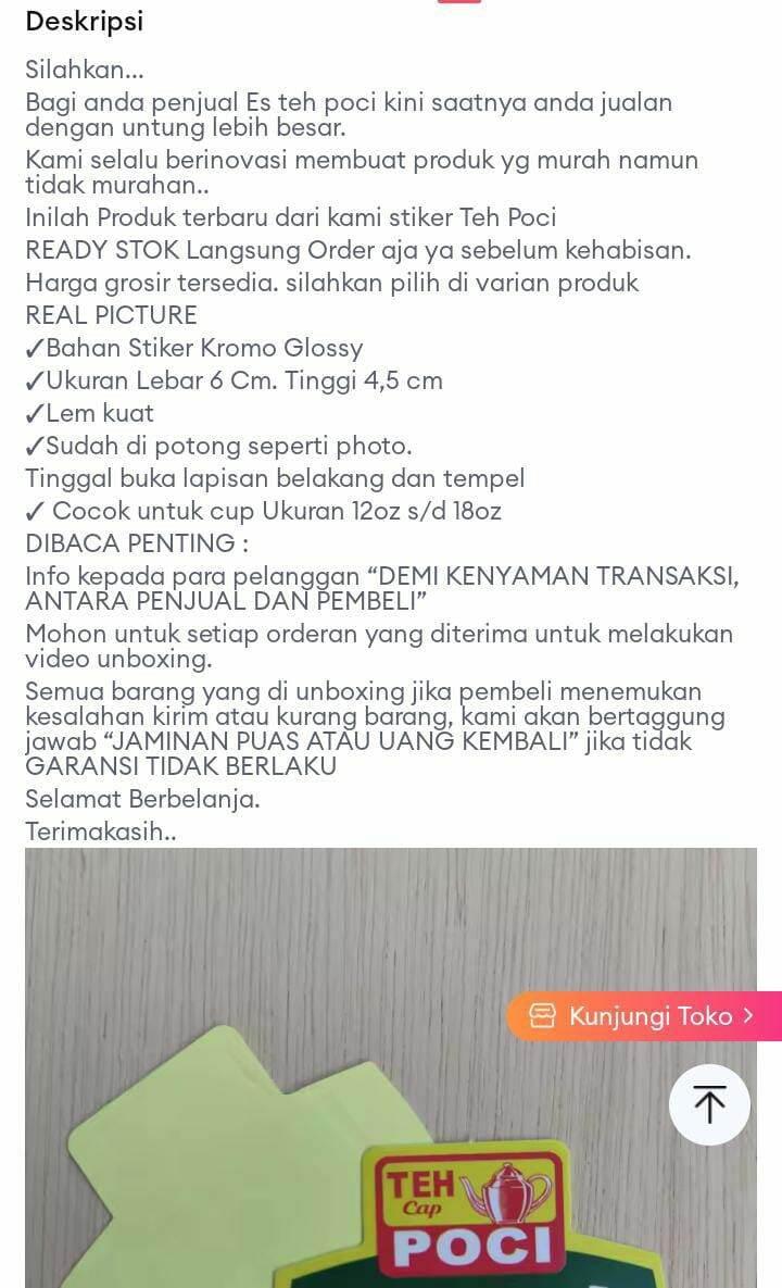 Product Introduction of SRTIKER Stickers Teh poci isi 100pcs /500pcs MINUMAN 0