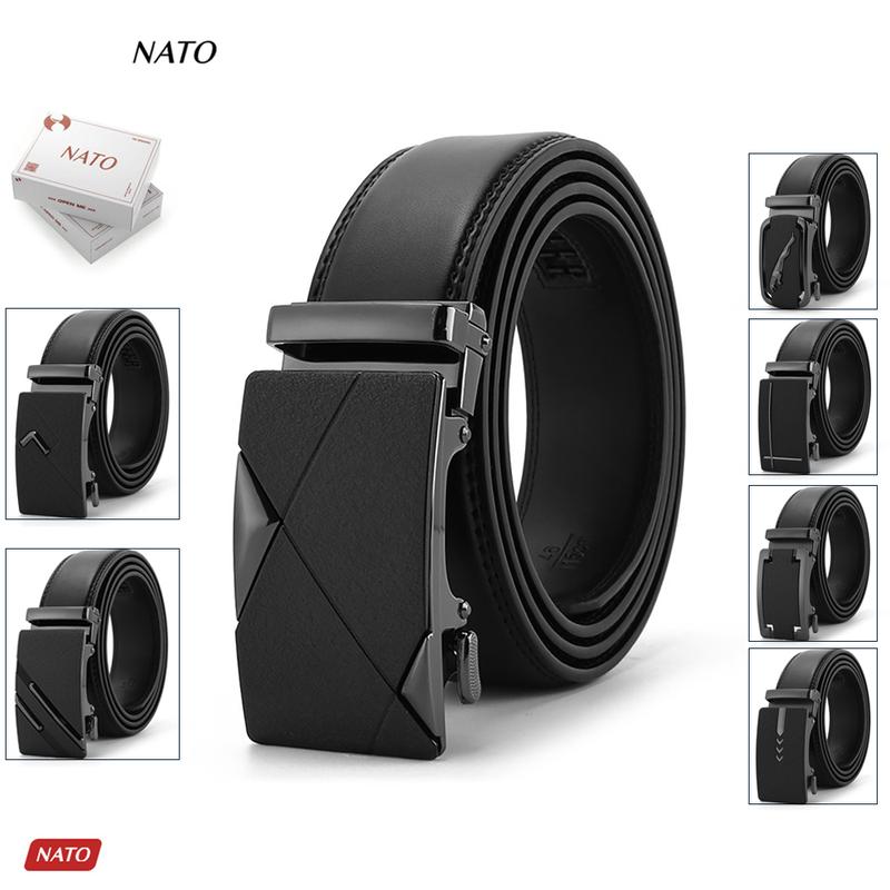 Thắt Lưng Nam AP Khóa Tự Động Da Bò Thật Cao Cấp Đẹp Sang Trọng Công Sở Thời Trang Đi Làm Học Dây Nịt Khóa Tăng NATO