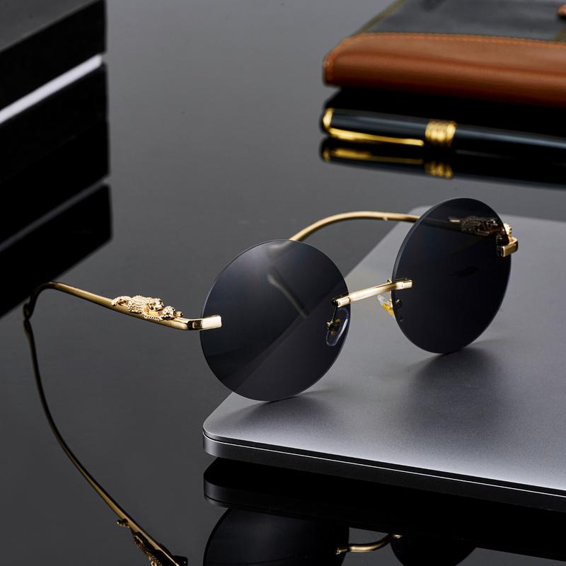 Kính mát nam nữ gọng hợp kim mắt tròn chống năng đeo đi chơi đi du lịch K702 Eyesmax