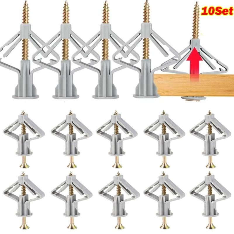 Product Introduction of easyea Bolt Accessories Plastic Airplane Expansion Pipe Self Tapping White Grey Expansion Tube Nails Fixed Tools Gypsum Board 6