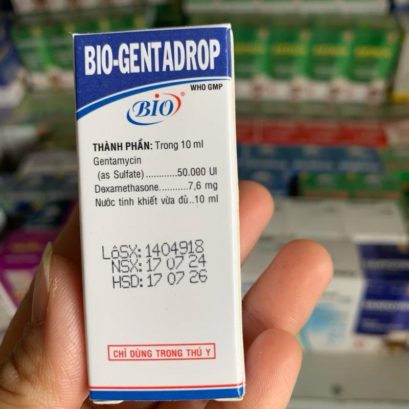 BIO-GENTADROP điều trị chứng đỏ mắt, đục giác mạc, viêm mắt đo nhiễm trùng 3