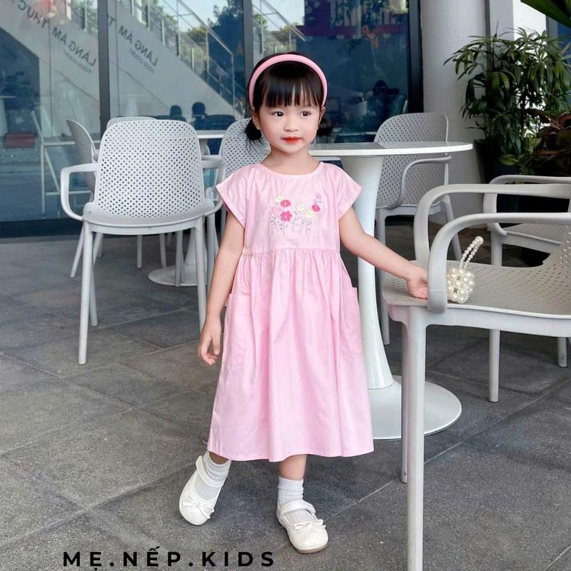 [Me Nep Kids] Váy bé gái thêu hoa Đầm cho nhiều màu dáng babydoll 8-26kg