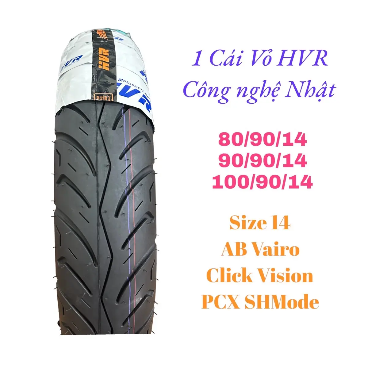 1 Cái Vỏ Lốp Xe AB Vairo Vision Click PCX SHMode thương hiệu HVR công nghệ Nhật Bản Phụ Tùng Lốp Xe Máy