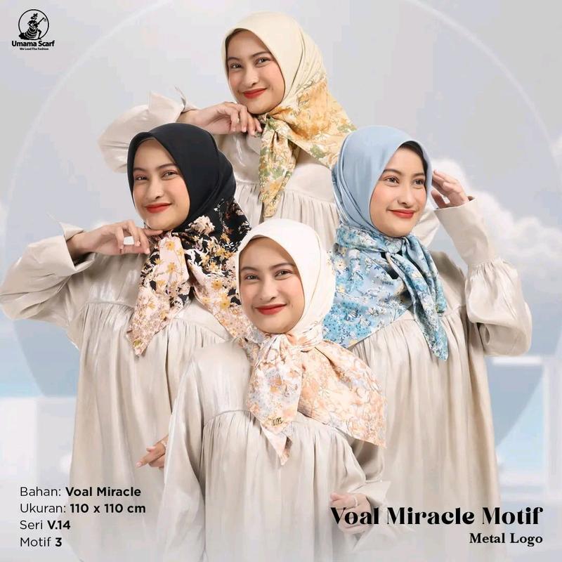 PAKET USAHA HIJAB SEGI EMPAT UMAMA MOTIF 100 RIBU 6 PCS Logo Metal Voal Square Gold Muslim Kerudung Mewah Lembut Nyaman Cantik 3