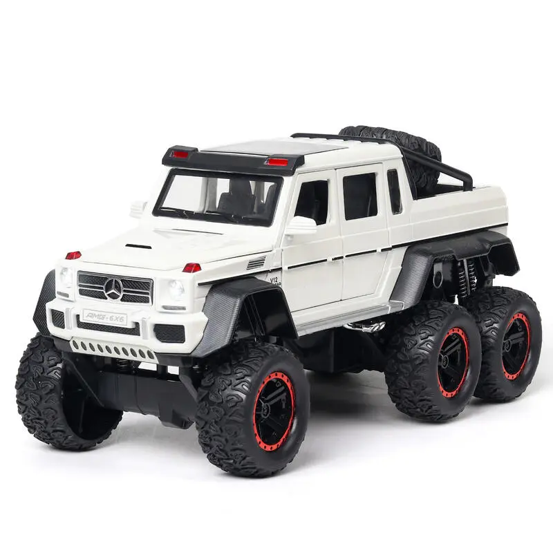 Xe Mercedes Benz 6x6, Tỷ Lệ 1: 22, Đồ Chơi Hợp Kim, Mô Phỏng, Có Phản Hồi Âm Thanh Và Ánh Sáng Hấp Thụ Sốc, Thích Hợp Cho Các Hoạt Động Địa Hình, Đồ Trang Trí Mô Hình 0