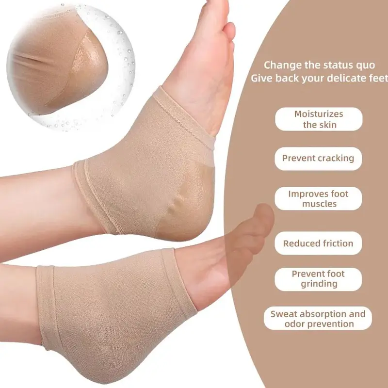 Vớ Gót Chân Viêm Cân Gan Chân, Chống Nứt Nẻ, Vải Đàn Hồi, Cho Viêm Gân Achilles, Vết Chai Mòn, Móng Vuốt, Bàn Chân Nứt Nẻ, Giảm Đau, Đệm Gót Chân 3