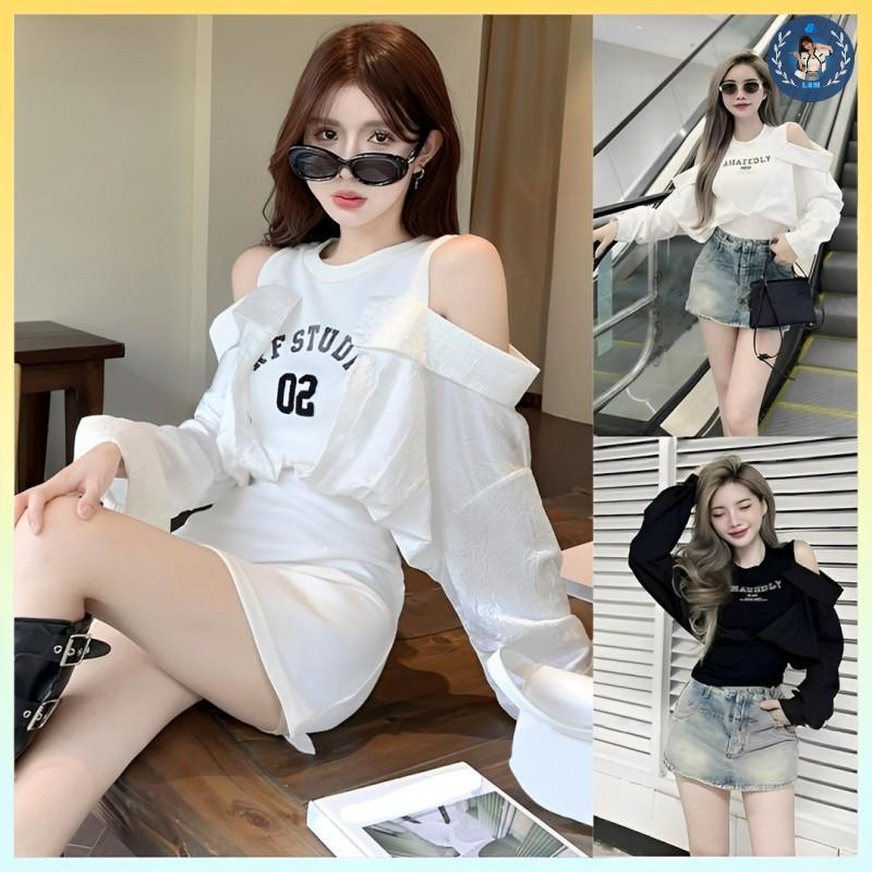 [A252] Áo len nữ dệt kim Montoghi PHỐI SƠ MI TRỄ VAI 2 bên dài tay hàng dệt kim QC kiểu dáng năng động - L2M ( Top Women Fashion ) 【 hoa hồng  【 Hỏa tốc  