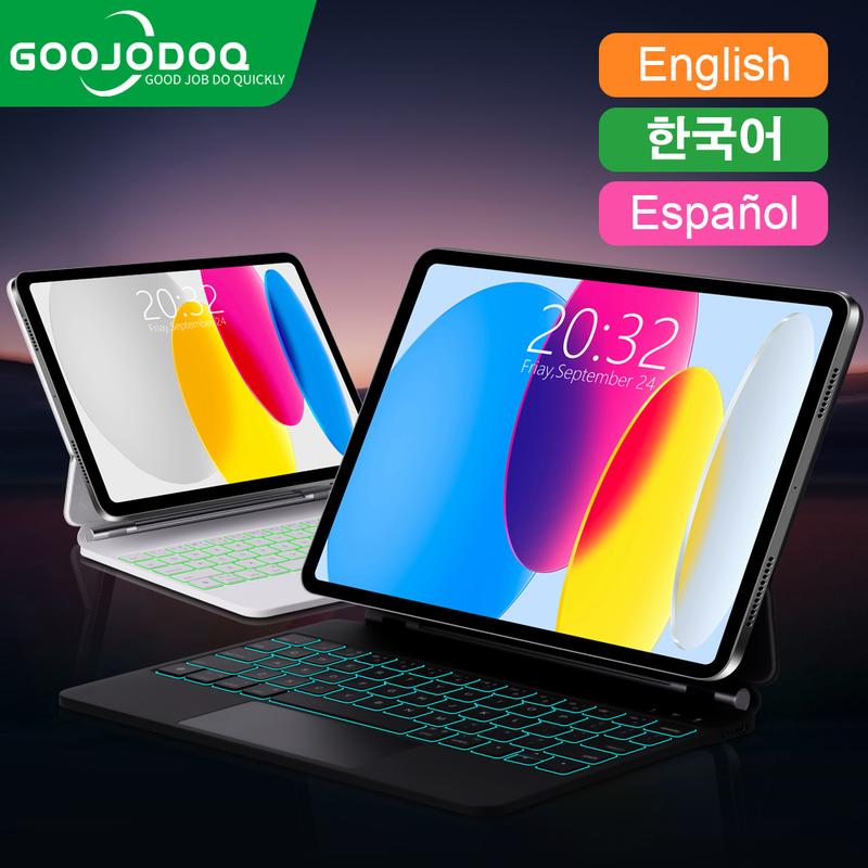 GOOJODOQ Wireless Keyboard with Bluetooth | NO IPAD NO TABLET | Ultra Thin Lightweight Portable 7 Color LED Backlit | Compatible with iPad Air 4 / Air 5 / Air 6 / Pro 11 / Pro 12.9 / Pro 13 / 10th Generation