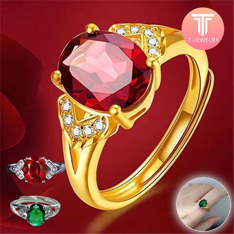 Nhẫn Có Thể Điều Chỉnh, Nhẫn Ngọc Lục Bảo Giả Đá Quý, Nhẫn Ngọc Trai, Thời Trang, Dành Cho Phụ Nữ, Phụ Kiện Trang Sức, Thích Hợp Cho Đám Cưới Và Đính Hôn, Quà Tặng Lãng Mạn, Đồ Trang Sức T-Jewelry