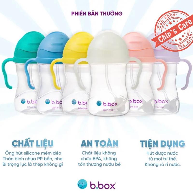 Bình nước 360 độ B.Box cho bé tập uống nước 240ml phiên bản màu Pastel bbox  - Bình nước 360 độ b.box có thiết kế bi trọng lực đặc biệt giúp bé hút được nước từ mọi tư thế đi, đứng, nằm, ngồi.  - Thân bình được làm từ chất liệu PPSU y tế siêu nhẹ, chịu nh