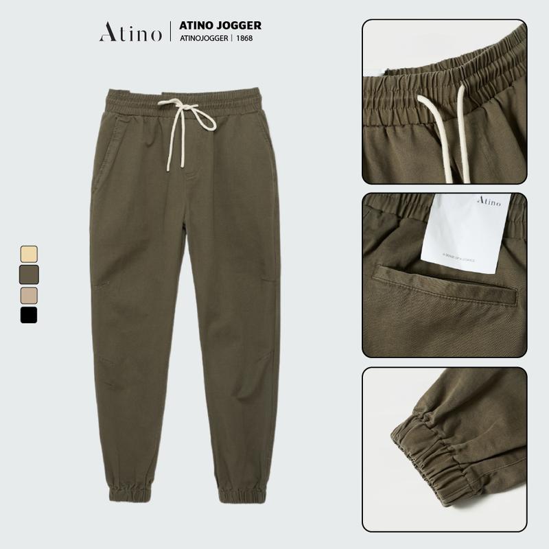 Quần Jogger Kaki Trơn Nam Bo Gấu ATINO M.4.1868 Sport Đồng Tập Yoga Tập Thể Dục Tập Gym Gym