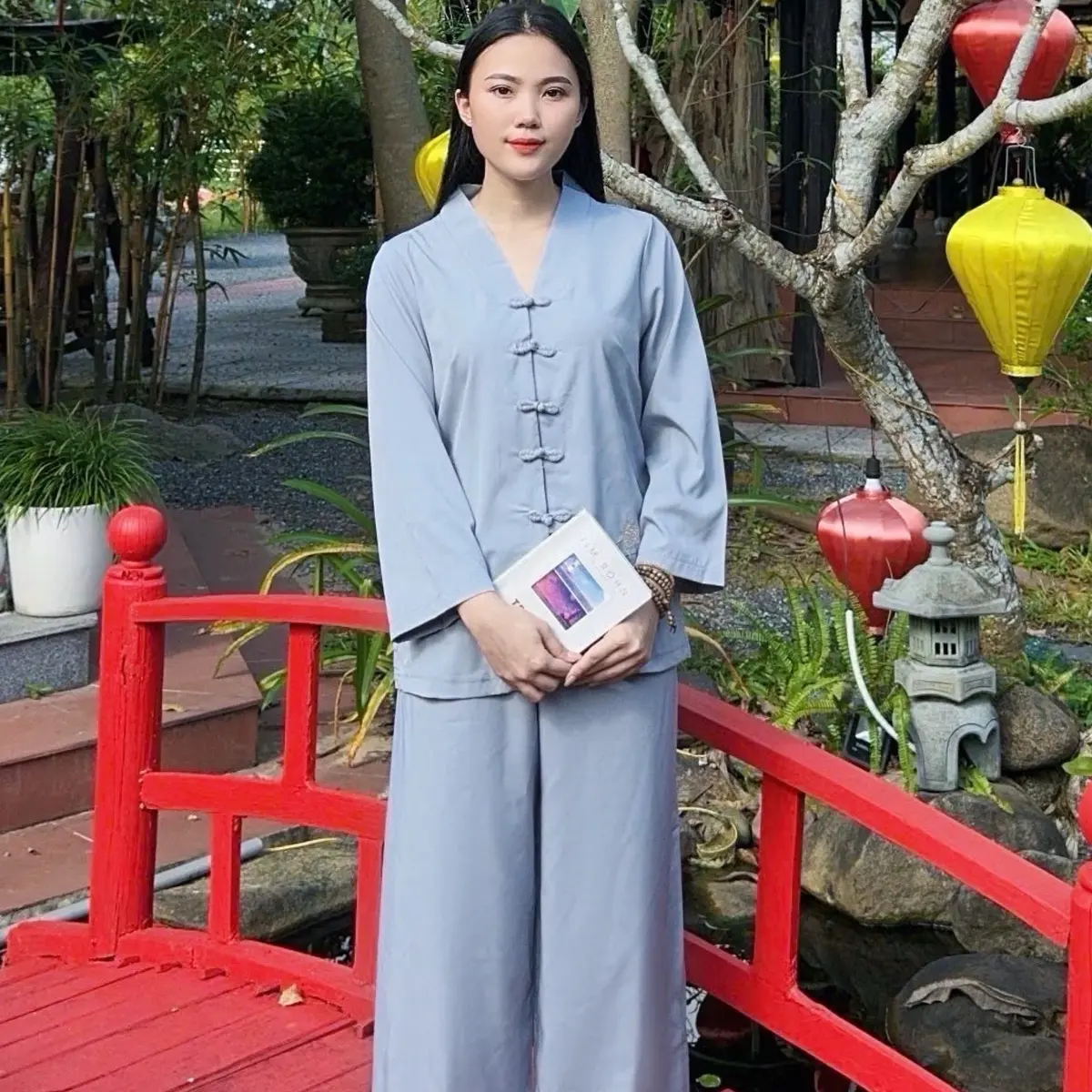 Pháp Phục Khuya Đan Cổ V cao cấp đi chùa thanh lịch, nhẹ nhàng