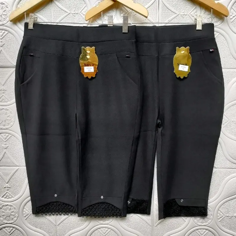 CELANA PENDEK IMPOR BAHAN CATTOON POLYESTER TERBARU Hitam Motif 1
