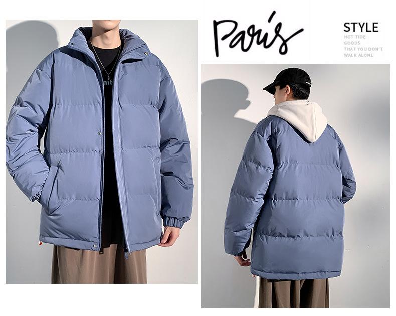 Product Introduction of 2025 Autumn and Winter New Couple's Cotton-Padded Coat Men's False Two Pieces Casual Jacket Loose Detachable Hooded plus Size Women's Bread Coat 22
