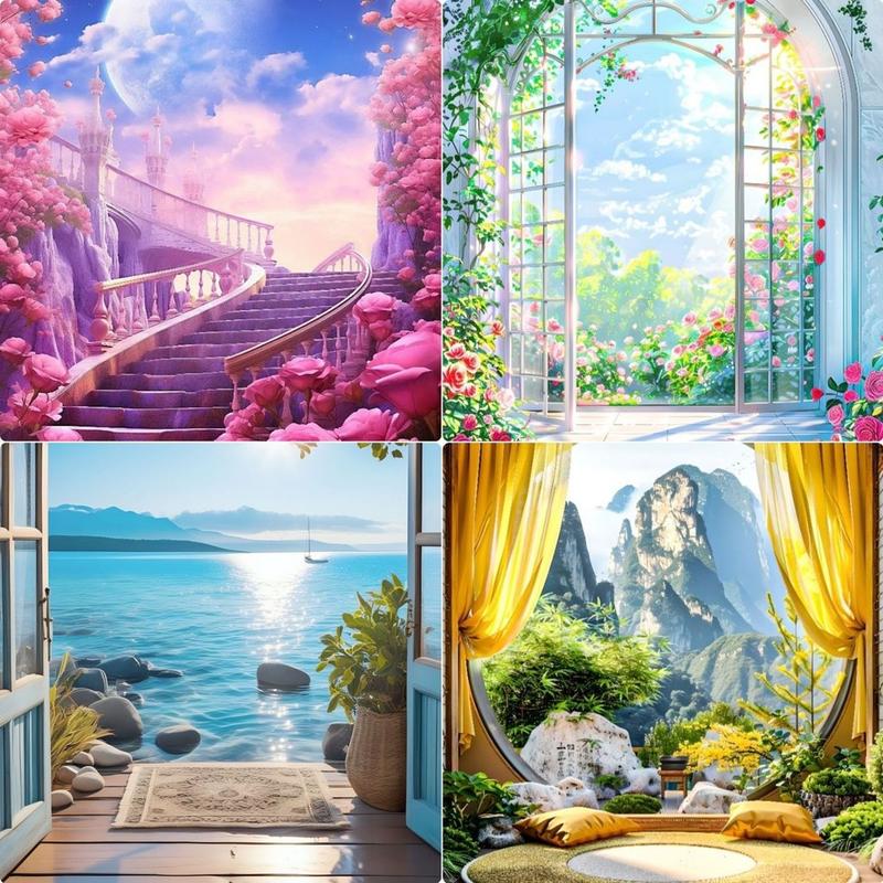 Vải Nền, Phong Cách Ins Mới, Độ Phóng Đại 3D, Thiết Kế Đẹp, Tùy Chỉnh, Cảnh Trong Mơ, Mô Phỏng Cổ Tích Anime, Thích Hợp Để Phát Sóng Trực Tiếp, Vải Nền 3