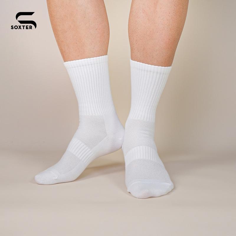 Soxter Tất Vớ Trơn Basic Cotton Dệt Kim Dày Dặn Khử Khuẩn 3 Loại Cổ Cao Trung Ngắn