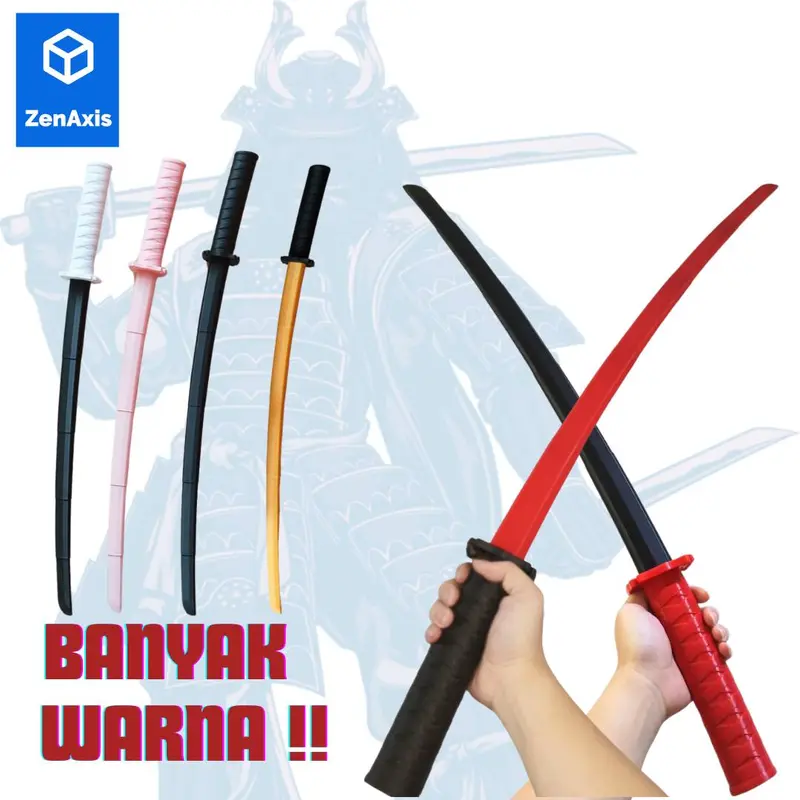 Fidget Katana Retractable decompression Toy extended | Mainan Katana dekompressi fidget 3D extensi | ZENAXIS 3D 0