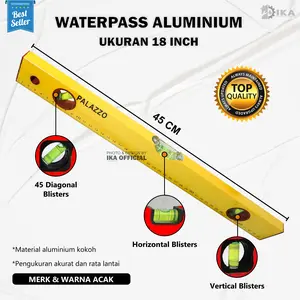 Waterpass Alumunium Panjang 45 & 60 cm - 18" 24" Alat pengukur Kemiringan Drajat Derajat Vertikal Horizontal Murah