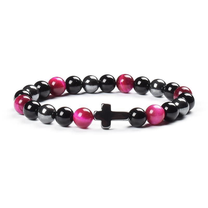 Product Introduction of Vòng Tay Bảo Vệ Ba Lần, Được Làm Bằng Hematite Tự Nhiên, Đá Mắt Hổ Đen Và Hạt Đá Mắt Hổ, Thích Hợp Cho Phụ Nữ Và Nam Giới, Vòng Tay Chéo, Mang Lại May Mắn, Hiệu Ứng Bó Sát 11