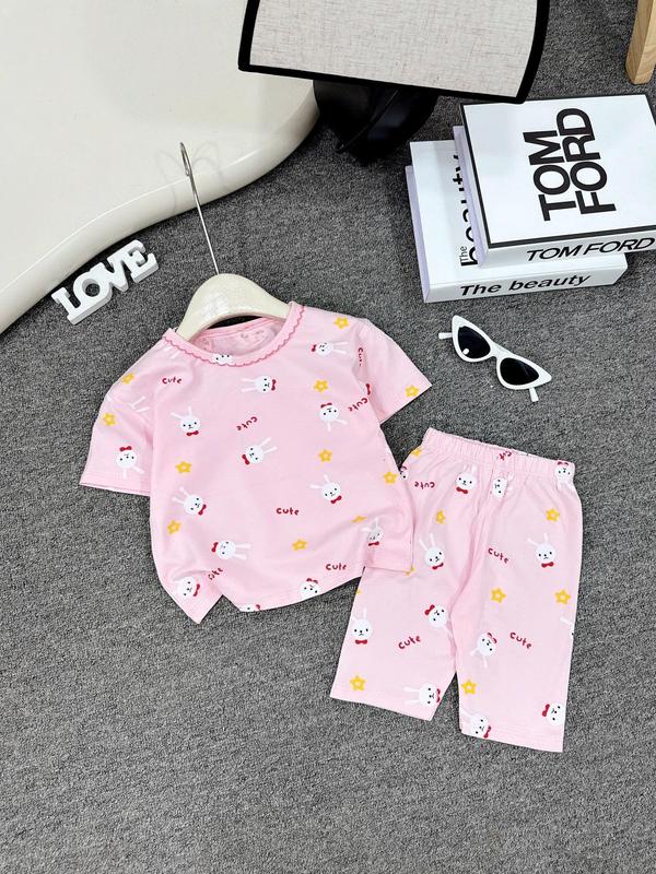 bộ quần áo ngắn tay vải thun cotton cho bé gái 8