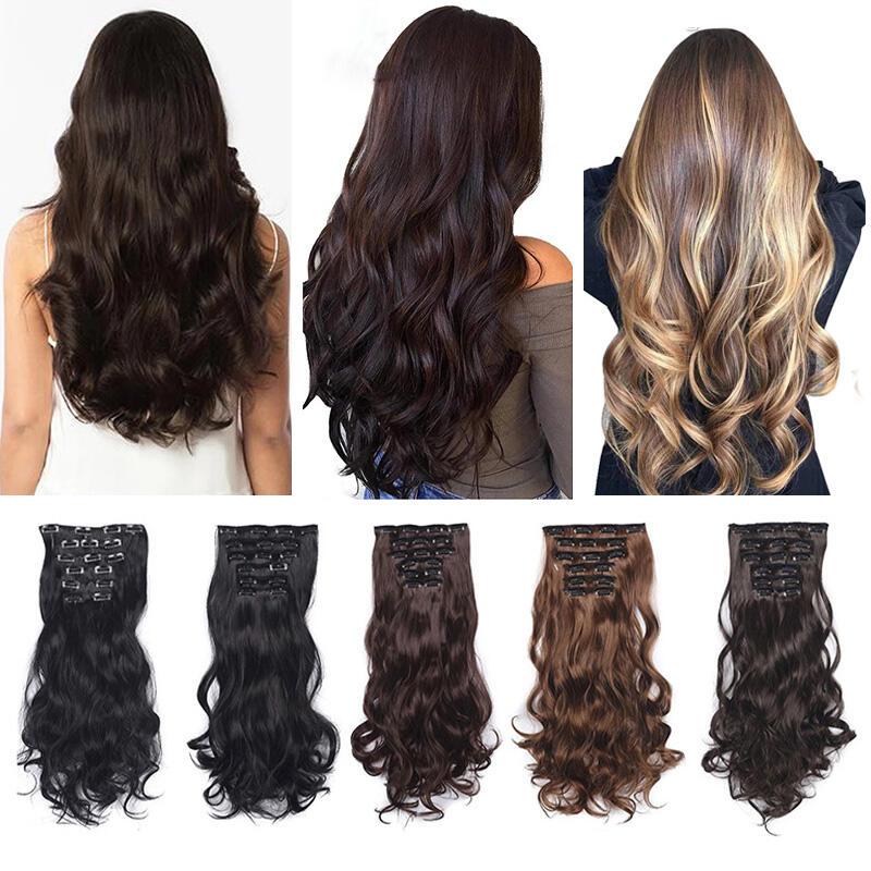 16 In Extensions 16 In Extensions Accessories Long Curly Extension Clip Synthetic Hair ...