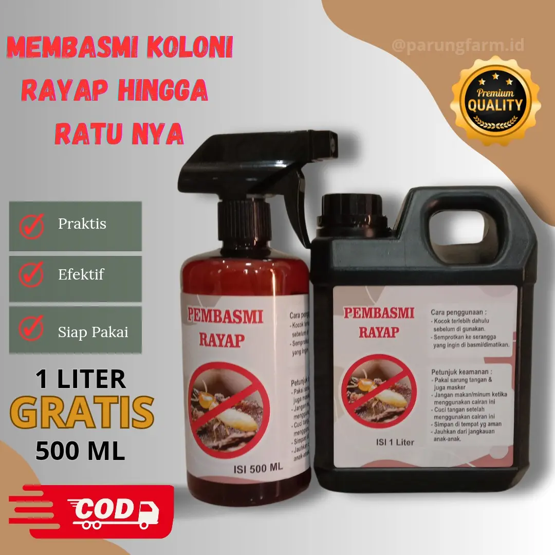 [PAKET HEMAT] Cairan Pembasmi Rayap Kayu/Anti Rayap Tanah 1 Liter Gratis 500 ml