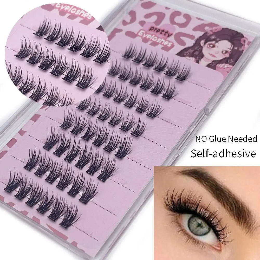 Handmade Self Adhesive Self Adhesive Eyelashes Clusters No Glue Needed Press On Lashes Reusable Natural Wispy Self Adhesive Lash Clusters for Beginners