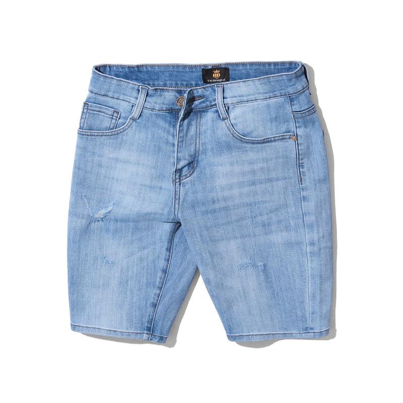 Quần short jean nam Mã TH1108 THFashion chất vải denim cao cấp co giãn  màu khói nhạt size 28 29 30 31 32 33 35 36 Menswear Có Túi