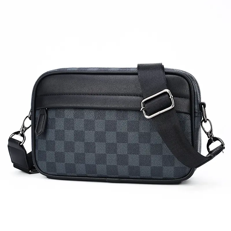 Men's Messenger Bag 2025 New All-Match Trendy Bag Commuter Plaid Bag Casual Fashion Shoulder Bag Men's Ins Fashion Backpack