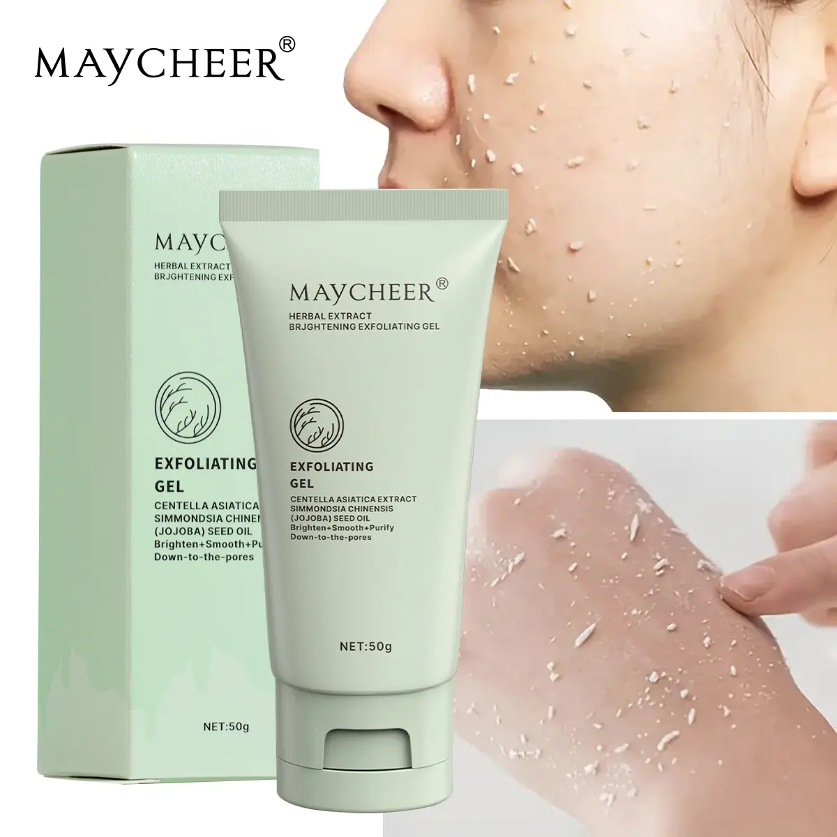 Herbal exfoliating gel for deep, gentle cleansing, moisturizing and brightening skin gel