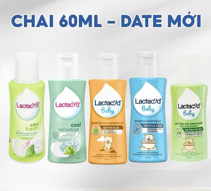 Sữa tắm gội Lactacyd BB  60ml mẫu mới nhất  an toàn cho bé