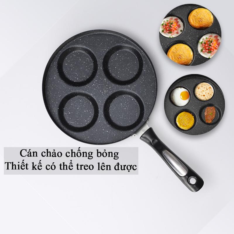 Chảo chiên trứng đá maifan Không lớp phủ hóa học Chảo chống dính Cán chảo chống bỏng Sử dụng được trên nhiều loại bếp khác nhau như bếp gas và bếp từ