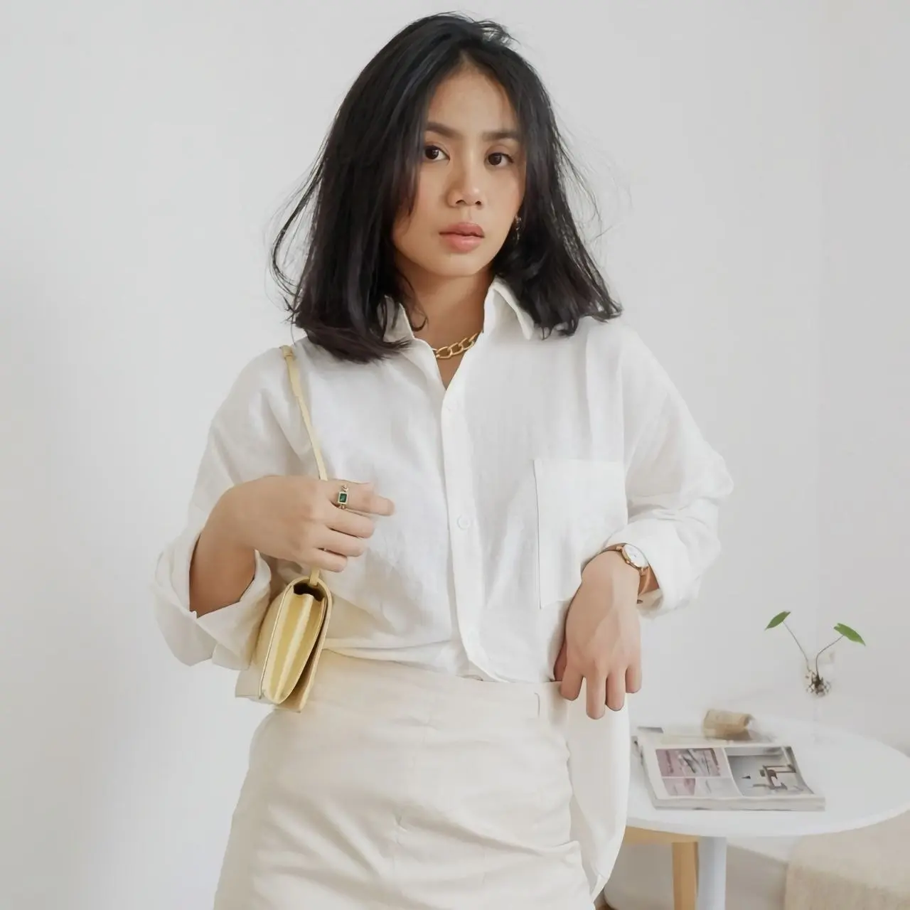 Kemeja Linen Oversize Olivia Shirt Premium