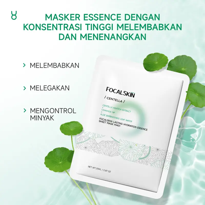 FOCALSKIN Calming Masker Pelembab Lasting Hydration Essence Sheet Mask 1