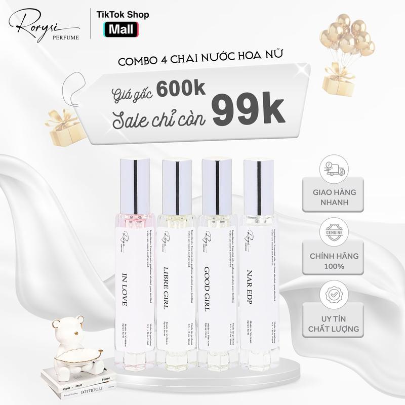 Combo 4 Chai Nước Hoa Nữ Rorysi Quyến Rũ , Gợi Cảm , Ngọt Ngào , Sexy Dạng Xịt 10ml