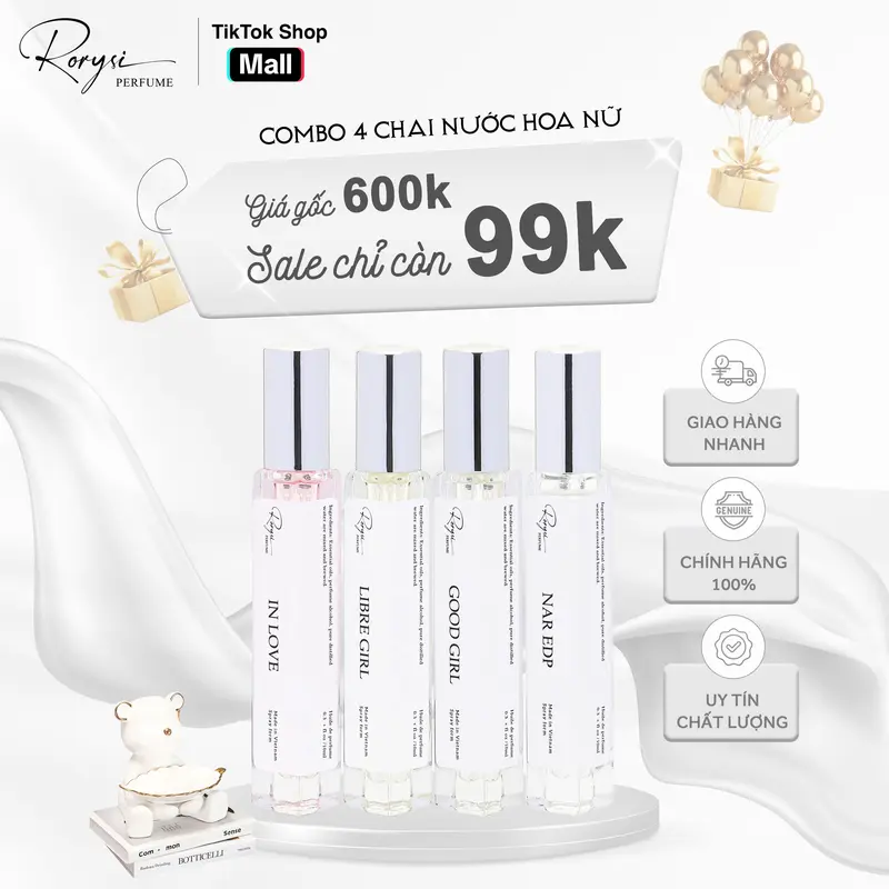 Combo 4 Chai Nước Hoa Nữ Rorysi Quyến Rũ , Gợi Cảm , Ngọt Ngào , Sexy Dạng Xịt 10ml