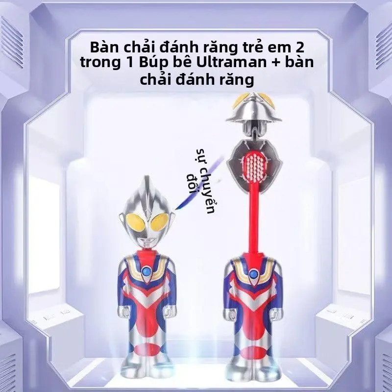 Ultraman Three Bouncing Toy, Popular, Pullable Toothbrush, Super Soft Bristles, Small Toothbrush, Suitable for Children Aged 3-12, Children's Toothbrush soap dock telescopic waterproof stone bath mat self cleaning toilet terry towels clay flavor gum towe