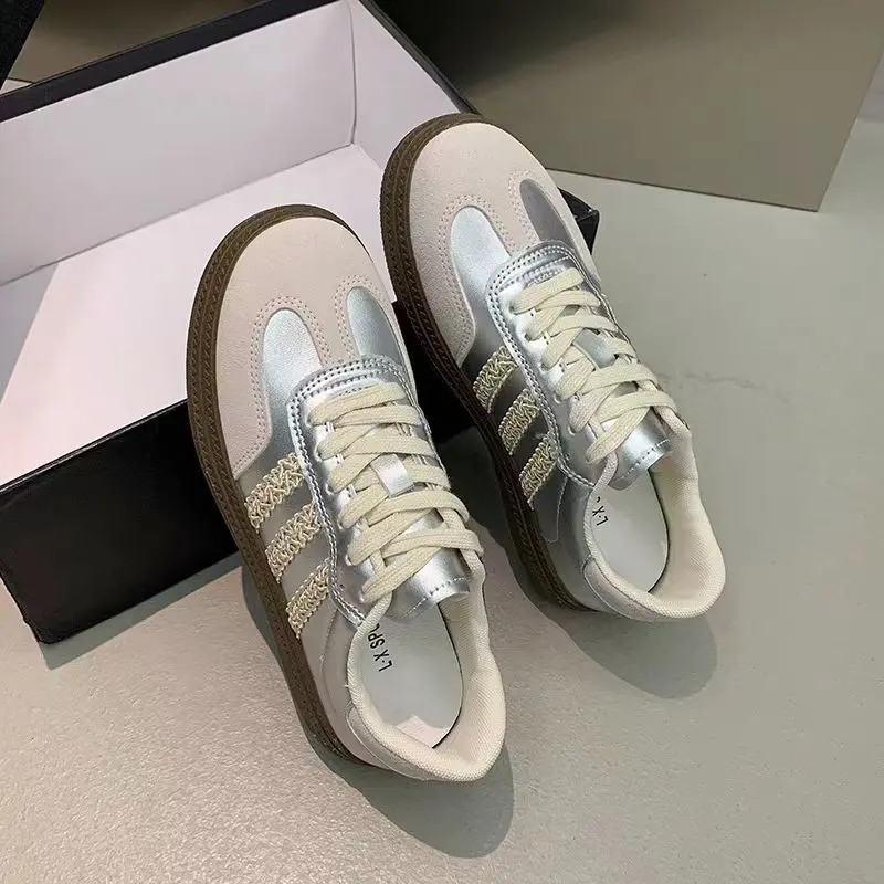 Women's Retro Forrest Gump Shoes Korean Style Trendy Daily Round Toe Casual Sneakers All-match Sports Non-slip German Training Shoes