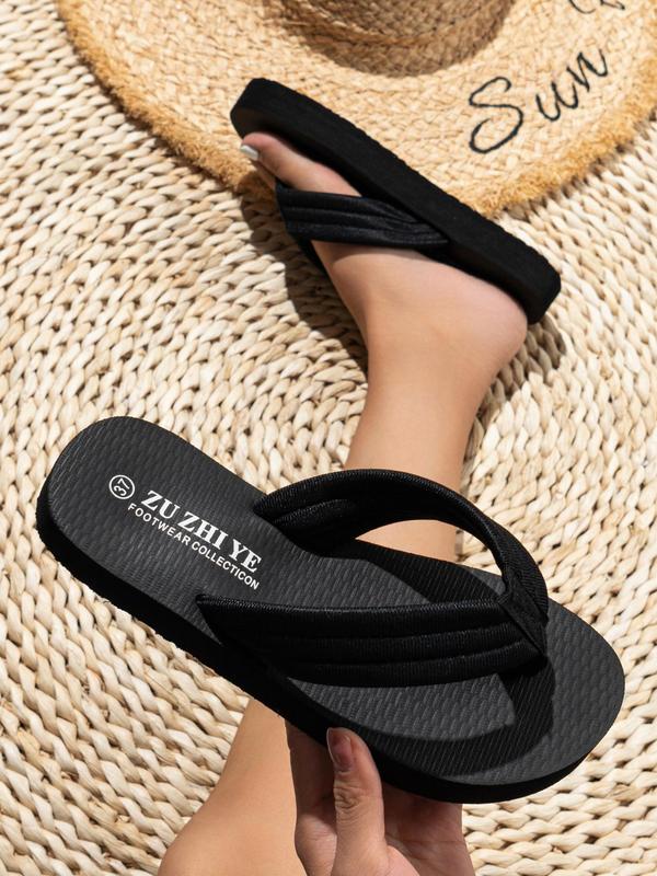 Women's Summer 2024 Simple Style Flip Flops, Casual Trendy Flip Flops, Fashionable Flip Flops for Beach Footwear, Comfort Nice Choice Walking Shoes for Holiday Vacation for Girl 1