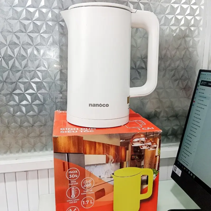 Ấm Đun Siêu Tốc NANOCO INOX Cao Cấp - Chức Năng Giữ Ấm (Bảo Hành 12 Tháng) 0