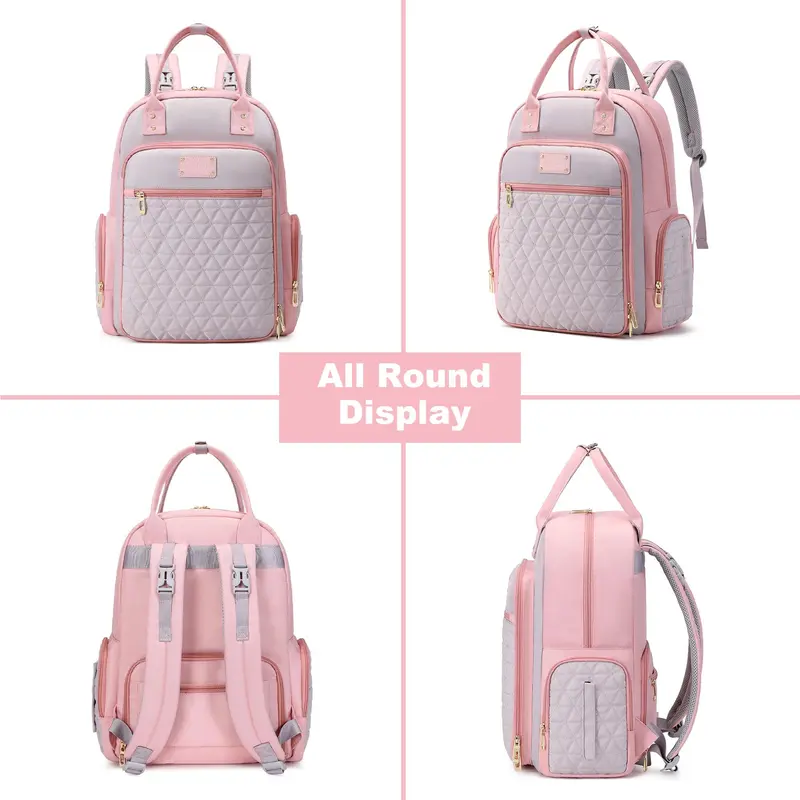 Baby Diaper Bag Backpack, Multifunctional Baby Bag with Insulated Pocket, Large Capacity Nappy Bag Perfect for Work & Travel 5