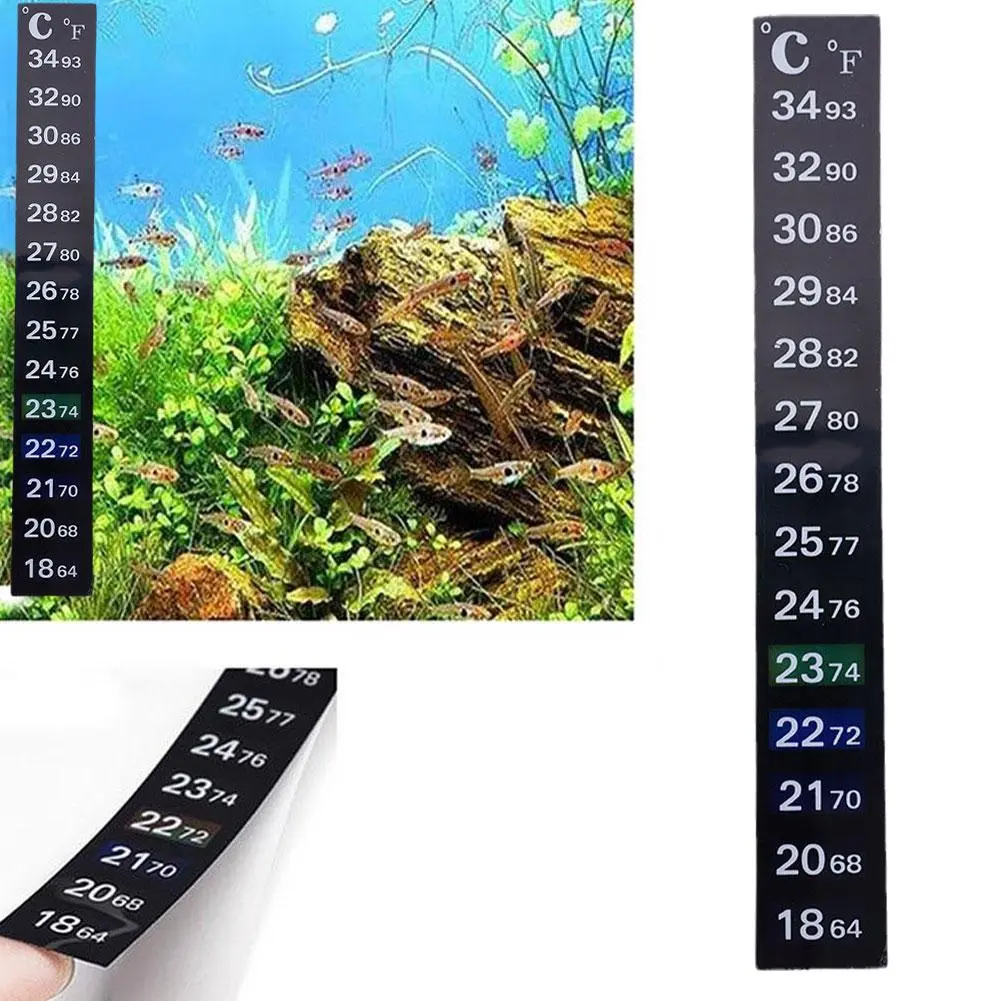 Aquarium Temperature Patch Indoor Strip Thermometer Fish Digital Tank Thermometer Colorchanging R4E6