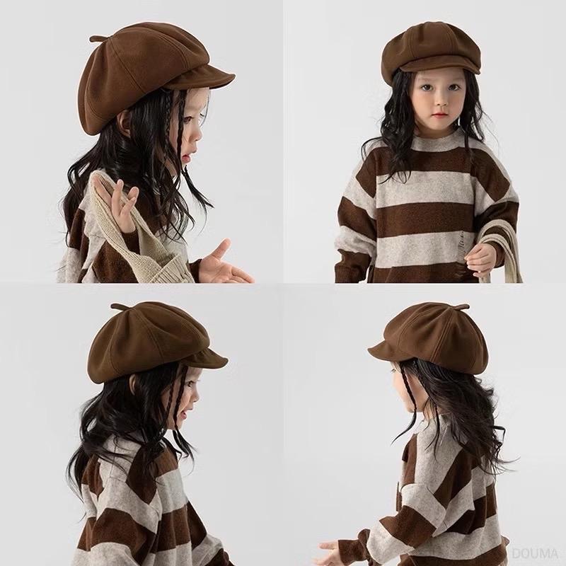 Mũ Beret Phong Cách Hàn Quốc Thời Trang Thu Đông Kiểu Mới Cho Bé Trai Và Gái - Chất Liệu Dạ Nỉ - mũ SU ỔI