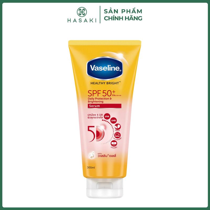 Serum Dưỡng Thể Vaseline Chống Nắng 300ml (Mới) Healthy Bright Daily Protection & Brightening Serum SPF 50+ PA++++ | HASAKI BEAUTY