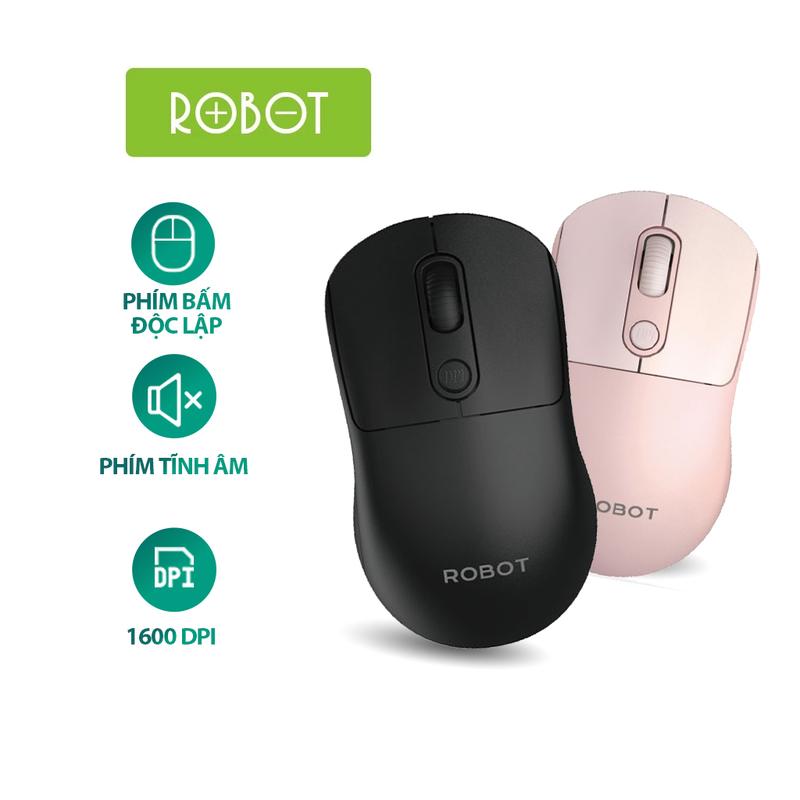 Chuột Không Dây Công Thái Học ROBOT M207 Phím Tĩnh Âm 1600 DPI 0