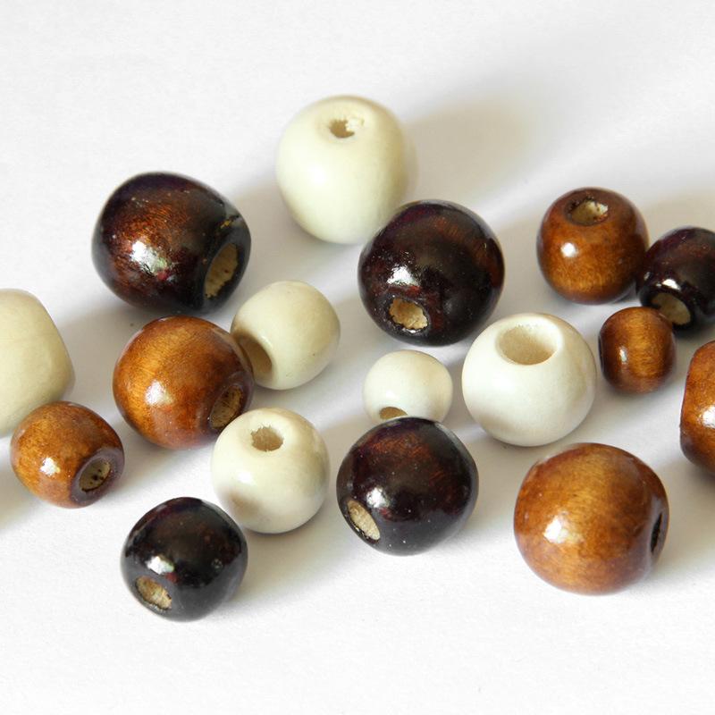 Product Introduction of Manik kayu bulat untuk jalinan rambut, 50 keping / beg, lubang besar, untuk membuat barang kemas, Gelang pesona yang sesuai, hasil DIY 9 * 10 / 11 * 12mm 0