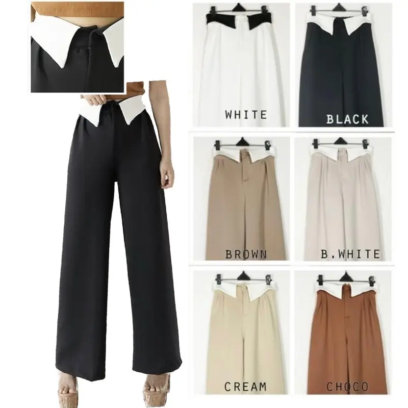 CLEARANCE SALE | Pamela Highwaist Pants Scuba Celana Wanita Stretch 1
