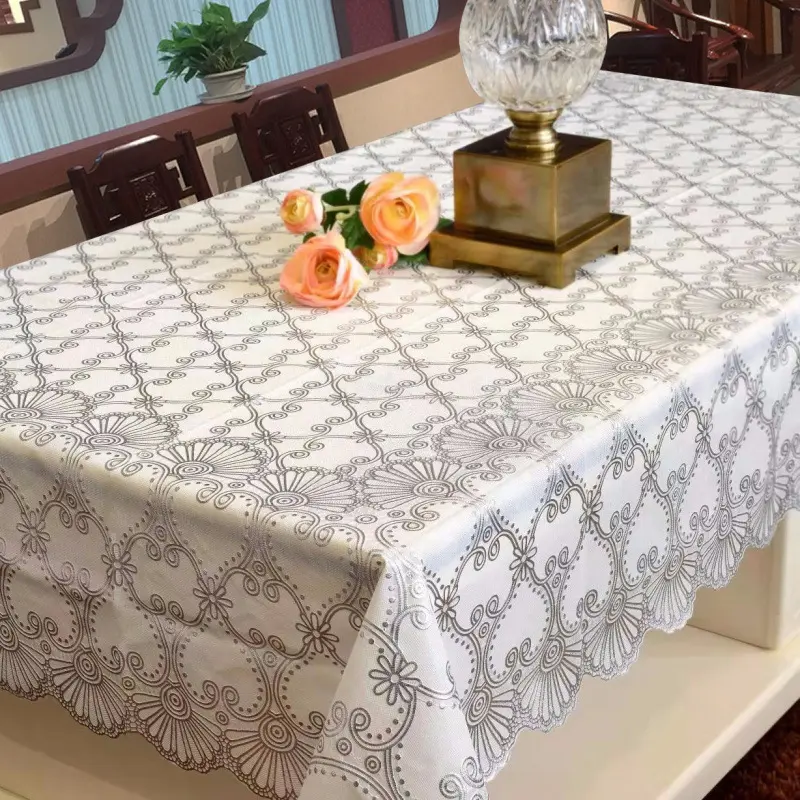 🔥PVC tablecloth waterproof heat proof and oil-proof disposable dining table cushion rectangular plastic living room coffee table cloth