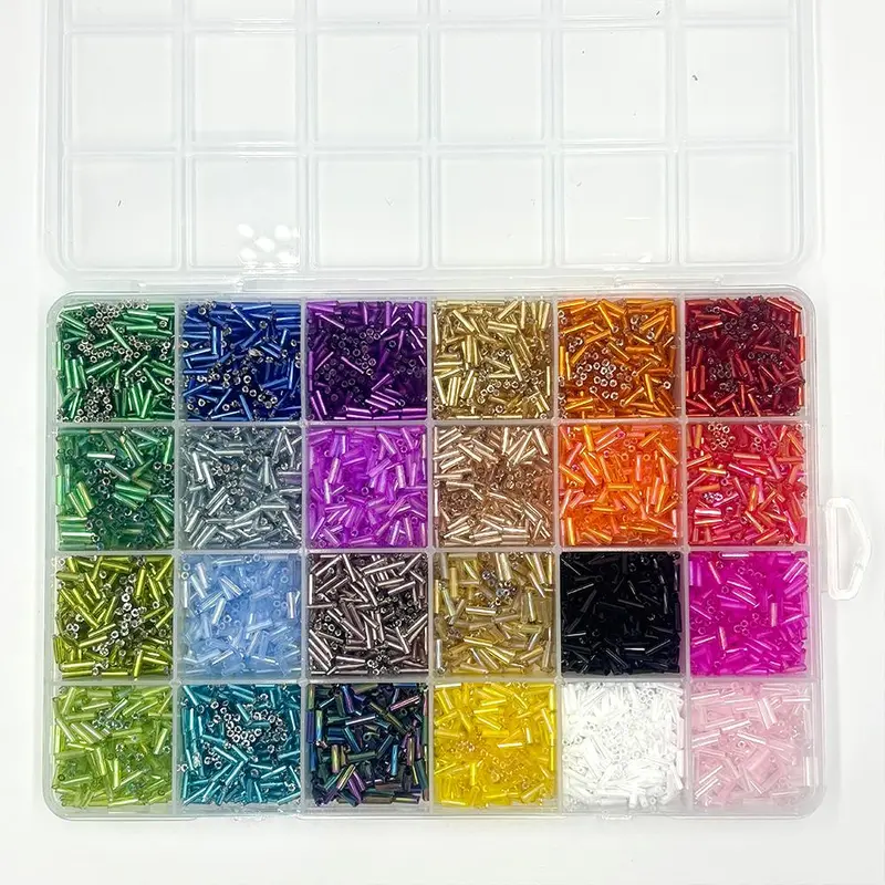 7mm Long Glass Bead Kit, 5600pcs/set 24 Color Bead, DIY Beading Accessories for Bracelet & Necklace Making, Jewelry Making Supplies 3