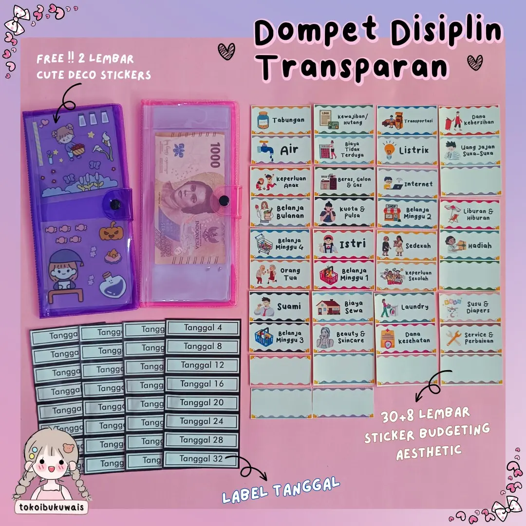 DOMPET DISIPLIN TRANSPARAN COMEL^^